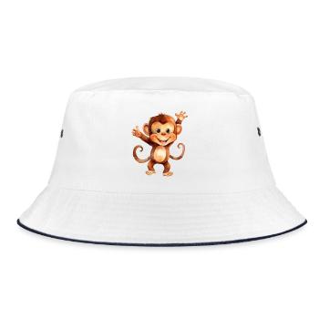 Monkey monkey class - Bucket Hat - white/navy - Front