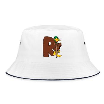 Rente  - Bucket Hat - Weiß/Navy - Vorne