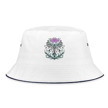 Thistle purple Thistle - Bucket Hat - white/navy - Front