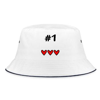 1. 1 JAHR. 1. JAHRESTAG. GEBURTSTAG 1 JAHR - Bucket Hat - Weiß/Navy - Vorne