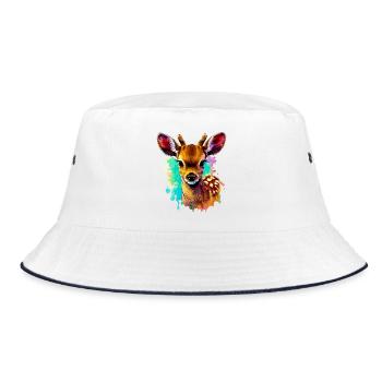 Fawn - Bucket Hat - white/navy - Front