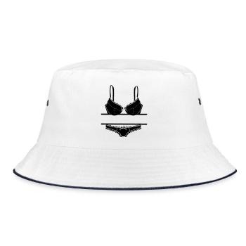 Lingerie logo for store Bra and briefs - Bucket Hat - white/navy - Front