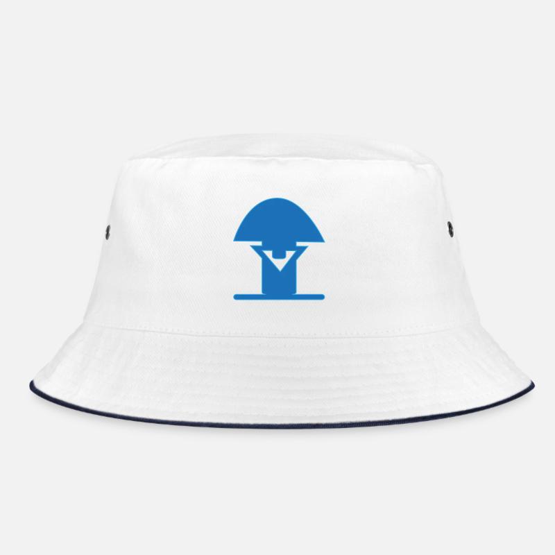 Blauer Pilz Icon - Bucket Hat - Weiß/Navy