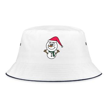Snowman - Bucket Hat - white/navy - Front