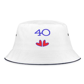 40. 40 YEARS. 40th ANNIVERSARY. 40TH ANNIVERSARY. - Bucket Hat - white/navy - Front