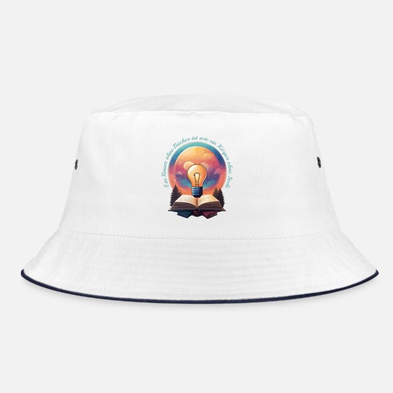 Bücher Nerd - Bucket Hat - Weiß/Navy