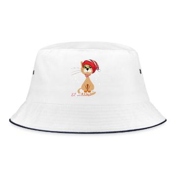 be Merry Christmas Cat - Bucket Hat - white/navy - Front