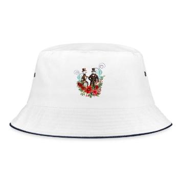 Steampunk Snowman - Bucket Hat - white/navy - Front