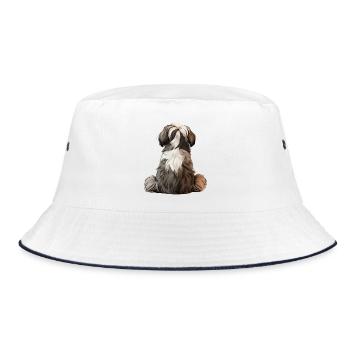 Shih Tzu - Bucket Hat - Weiß/Navy - Vorne