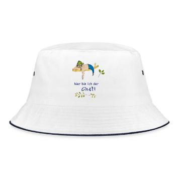 here I'm the sloth - Bucket Hat - white/navy - Front