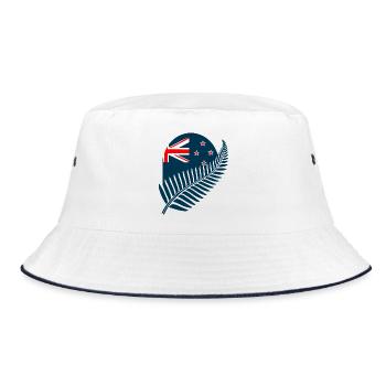 New Zealand Aotearoa Kiwi 2 - Bucket Hat - white/navy - Front