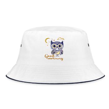 good morning, owl - Bucket Hat - white/navy - Front