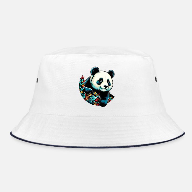 Panda - Bucket Hat - Weiß/Navy
