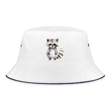 Raccoon Lena - Bucket Hat - white/navy - Front