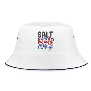 Salt Water Heals Everything - Bucket Hat - white/navy - Front