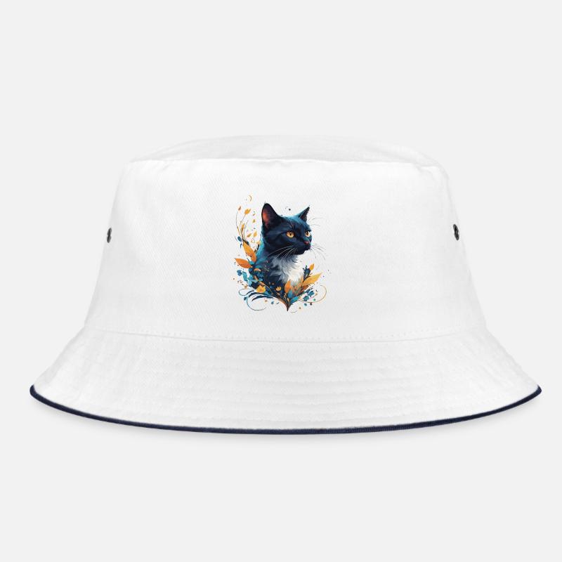 Chat coloré - Bob - blanc/marine