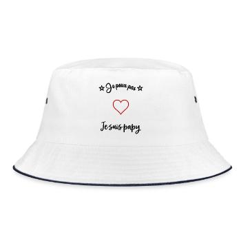 OPA. VATERTAG. FROHER VATERTAG. ICH LIEBE DICH. - Bucket Hat - Weiß/Navy - Vorne