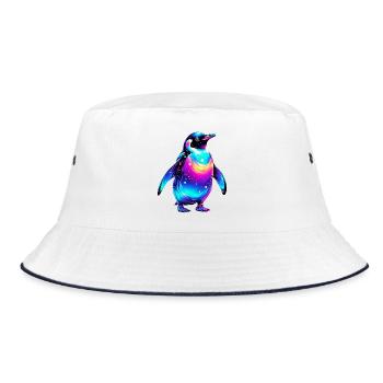 Pinguin - Bucket Hat - Weiß/Navy - Vorne