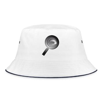 3D magnifying glass - Magnifier - Bucket Hat - white/navy - Front