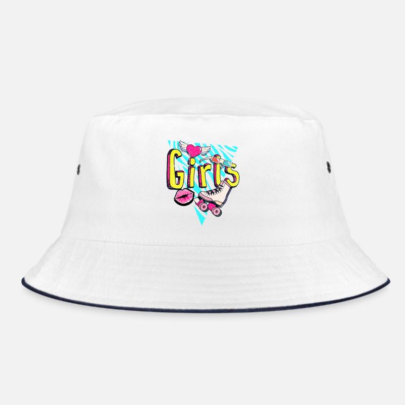 Mädchen Retro Roller Pop Art Bucket Hat