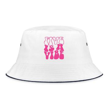Five Is A Vibe Pink 5 Jahre alte Mädchen 5. Geburtstag - Bucket Hat - Weiß/Navy - Vorne