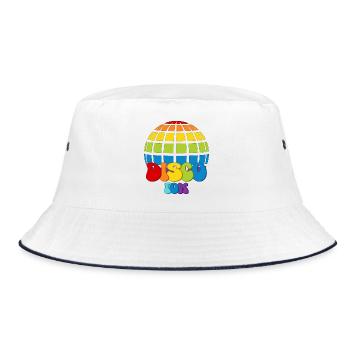 Disco Fox Disco Ball Groovy Discotheque Discofox - Bucket Hat - white/navy - Front