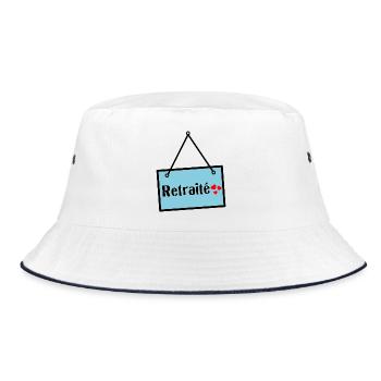 RETIREMENT. RETIREMENT. RETIRED - Bucket Hat - white/navy - Front