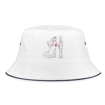 Wedding Married - Bucket Hat - white/navy - Front