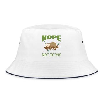 Faultier Schlafmodus NOPE NOT TODAY - Bucket Hat - Weiß/Navy - Vorne