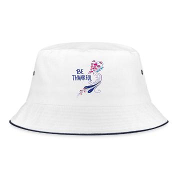be thankful - Bucket Hat - white/navy - Front