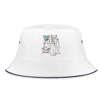 Bons amis, chien et chat - Bob - blanc/marine - Devant