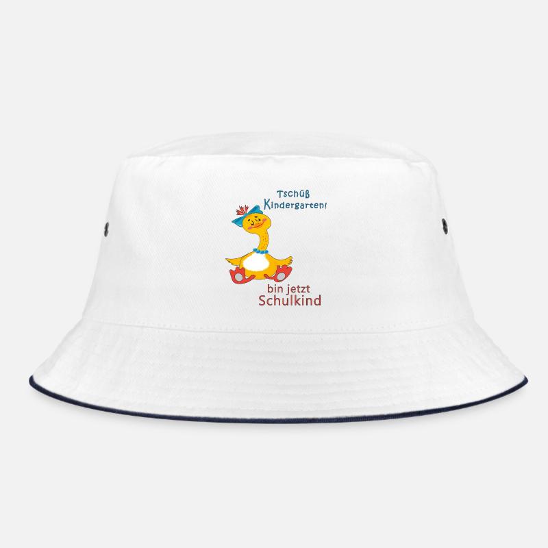 Tschüss Kindergarten - Bucket Hat - Weiß/Navy