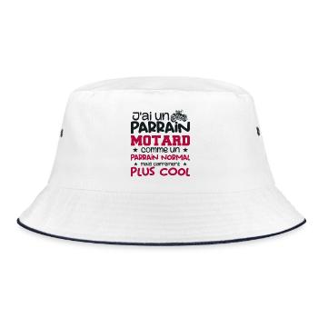 I have a biker godfather, motorcycle biker godfather gift - Bucket Hat - white/navy - Front