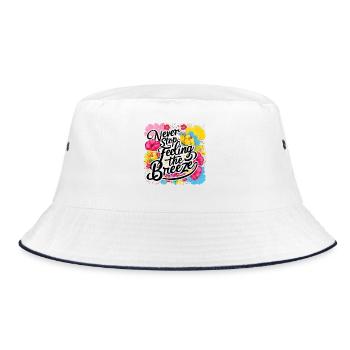 Never Stop Feeling The Breeze Design - Bucket Hat - white/navy - Front