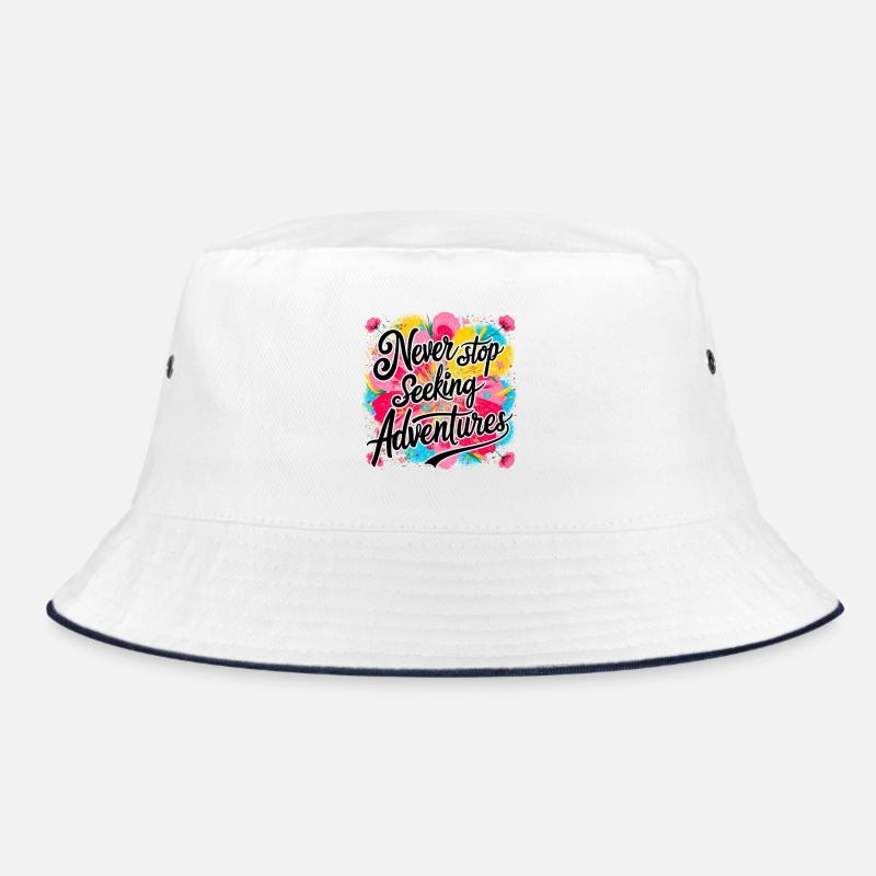 Never Stop Seeking Adventures Design Bucket Hat
