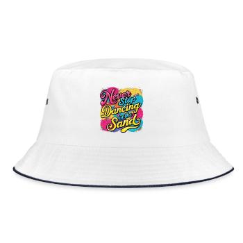 Hören Sie nie auf, im Sand zu tanzen Design - Bucket Hat - Weiß/Navy - Vorne