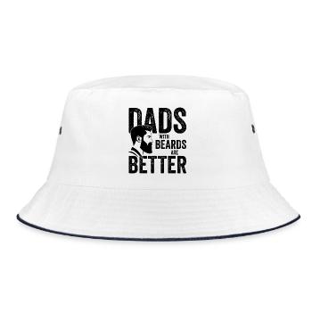 Bärtige Väter sind die Besten - Bucket Hat - Weiß/Navy - Vorne