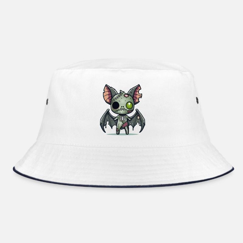 Creepy Zombie Bat for Halloween Fun Bucket Hat