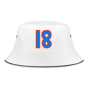 18. 18 YEARS OLD. 18th ANNIVERSARY. 18 BIRTHDAY. - Bucket Hat - white/navy - Front