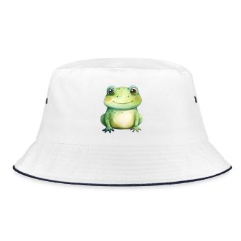 Froschklasse Klassentier Frosch in der Grundschule - Bucket Hat - Weiß/Navy - Vorne