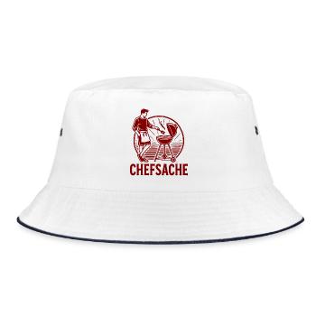 Grillen ist Chefsache - Bucket Hat - Weiß/Navy - Vorne