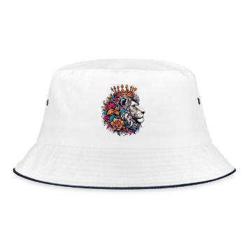 Leo with the Crown - Bucket Hat - white/navy - Front