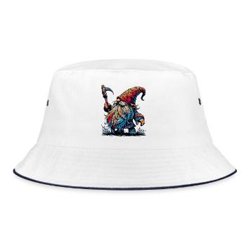 Gnom - Bucket Hat - Weiß/Navy - Vorne