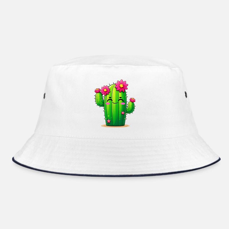 Kaktus - Bucket Hat - Weiß/Navy