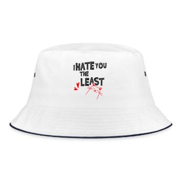 I hate you the least - Bucket Hat - white/navy - Front