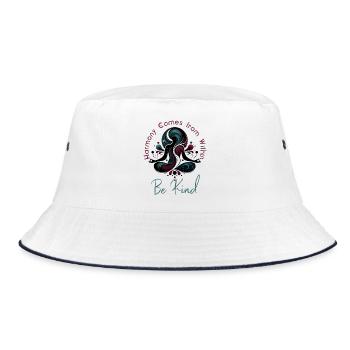 Harmony and Kindness - Bucket Hat - white/navy - Front