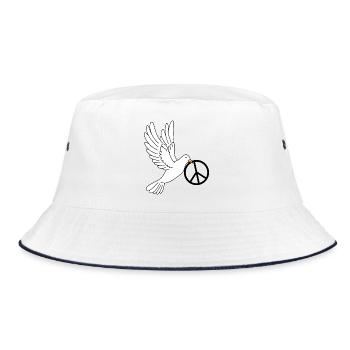 Colombe de la paix avec le signe de la paix dans son bec Paix - Bob - blanc/marine - Devant