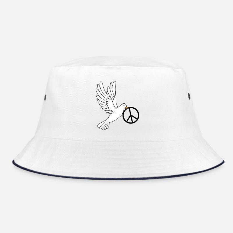 Friedentaube mit Peace Zeichen im Schnabel Frieden Bucket Hat