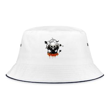 Skull with sharp teeth - Bucket Hat - white/navy - Front