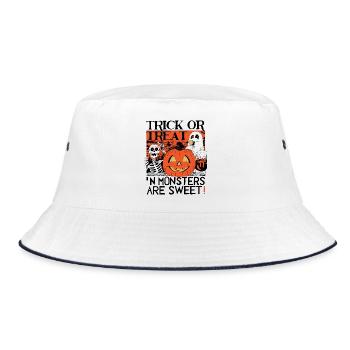 Süßes oder Saures - Bucket Hat - Weiß/Navy - Vorne